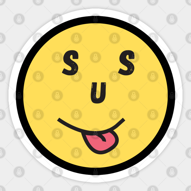 SUS face Among Us Sticker TeePublic